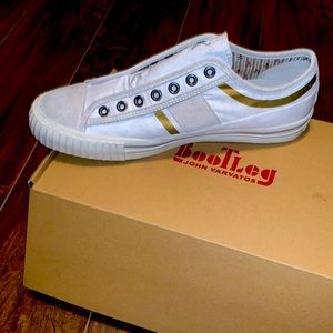 John Varvatos Vulcanized slip-on sneakers,Marble ,10.5